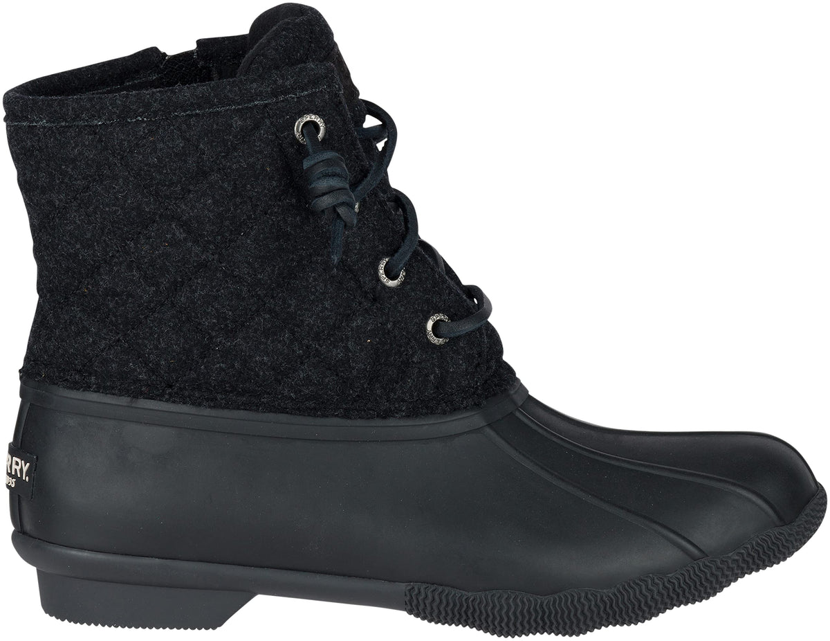 Sperry Women's Saltwater Boots, Black/Grey, 6 M US