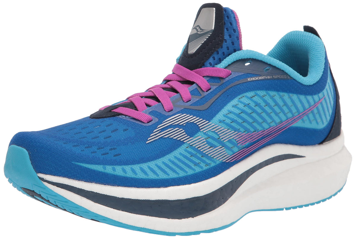 Saucony Women's Endorphin Speed 2 Running Shoe, Royal/Blaze, 6