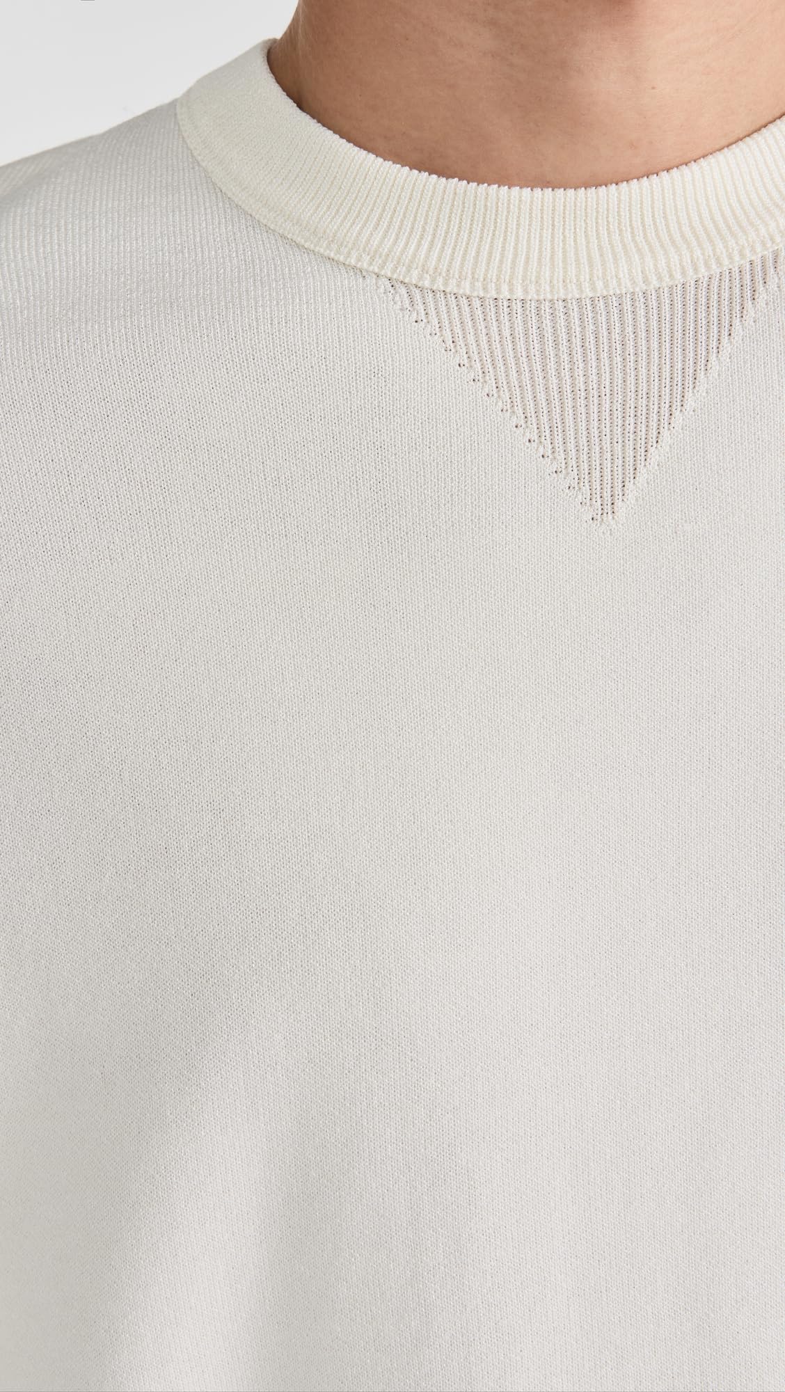 rag & bone Men's Viscose York Crew Sweater, Vanilla, Off White, White, L