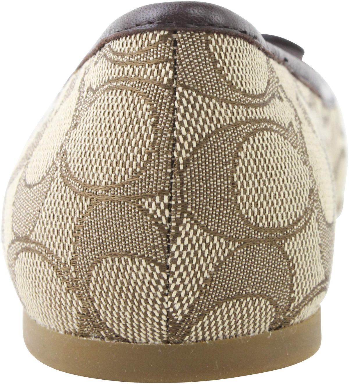 COACH Women's Bennie Signature Jacqueline Ballet Flat Shoes 9 B US Women in Khaki/Ruby Osh, Style FG2708