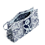 Vera Bradley Women's Cotton Mini Trapeze Cosmetic Makeup Organizer Bag, Perennials Gray - Recycled Cotton, One Size