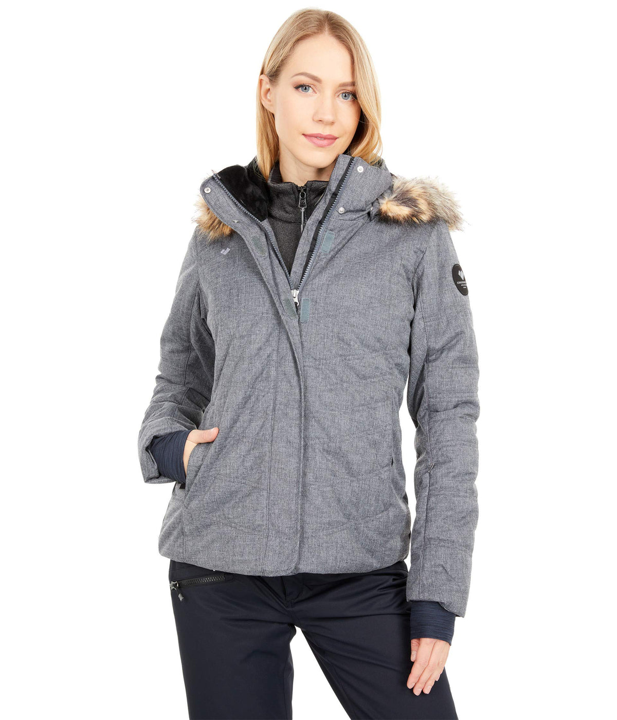 Obermeyer Tuscany II Jacket for Women - Front Zip Closure, Long Sleeves and Internal Cuffs, and Gorgeous Snow Jacket Charcoal 6 One Size