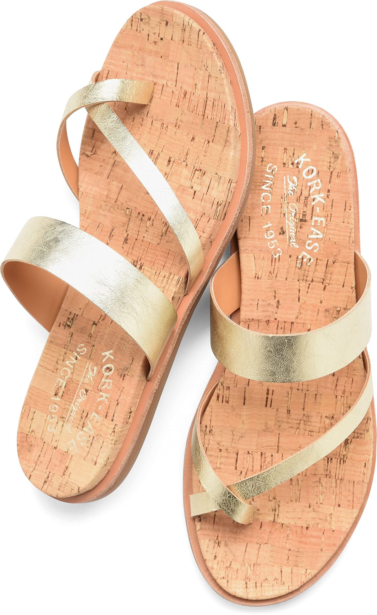KORK-EASE Belinda Women's Flat Sandal, Light Gold (Platino), 7M US