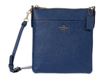 Coach Crossgrain Leather Kitt Brass/Deep Blue One Size