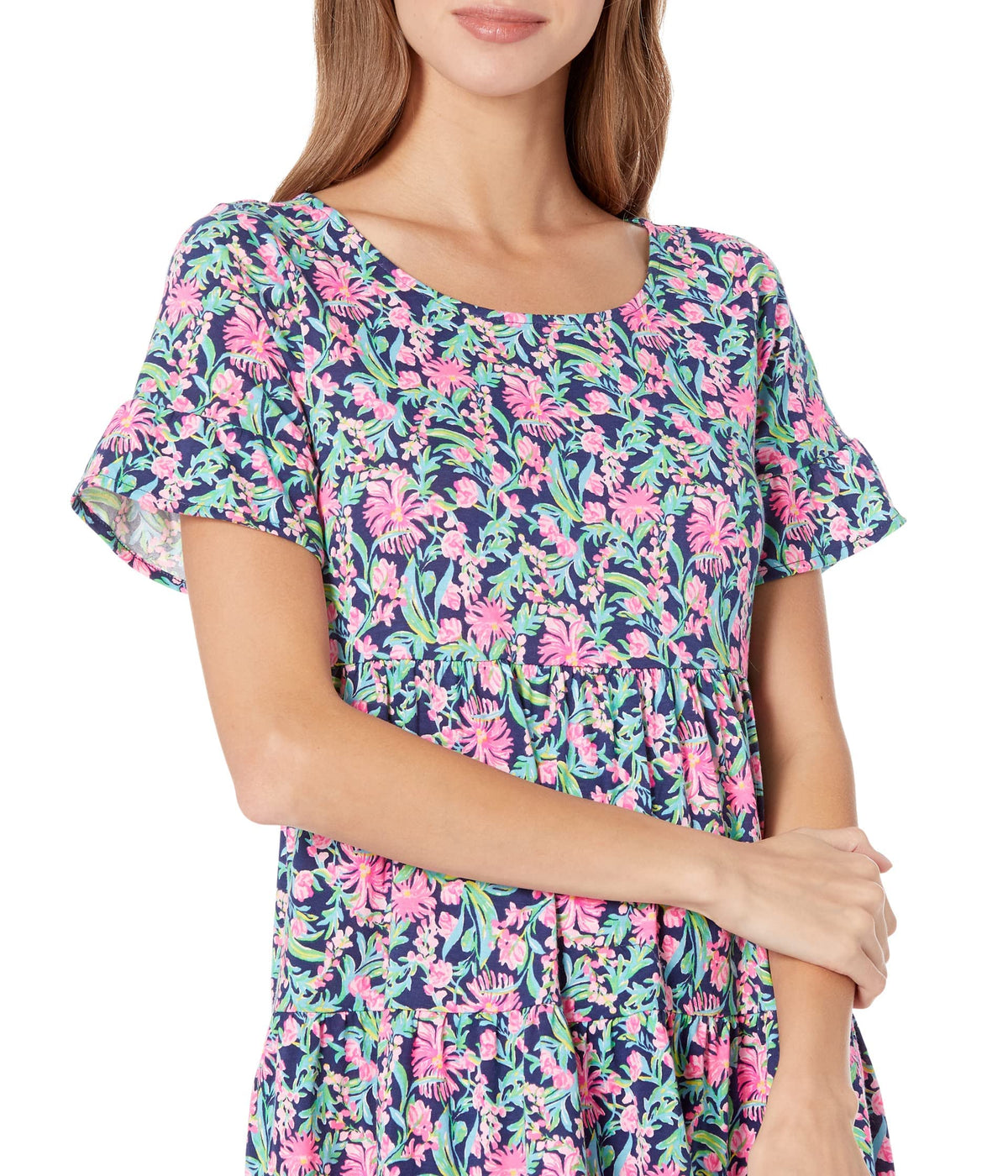 Lilly Pulitzer Jodee Dress Low Tide Navy Garden Variety XS
