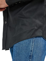 Wrangler Mens Cowboy Cut Western Two Pocket Long Sleeve Snap Work - Firm Finish Button Down Shirts, Black, X-Large US