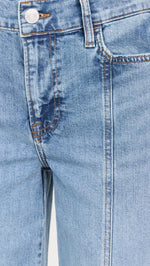 FRAME Women's Le Slim Palazzo Side Slit Jeans, Gloomy Skies, Blue, 28