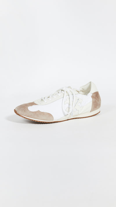 Tory Burch Women's Tory Sneakers, White/New Ivory/Cerbiatto, 6 Medium US