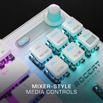 ROCCAT Vulcan TKL Pro PC USB-C Gaming Keyboard, Linear Optical Titan Switch, AIMO RGB Lighting, Tenkeyless Mechanical Feel Speed Keystroke, Low Profile Ergonomic Design for Wrist Rest Support, White