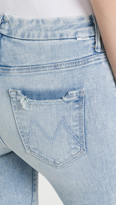 MOTHER Women's The Pixie Ankle Fray Jeans 34 Action Shot