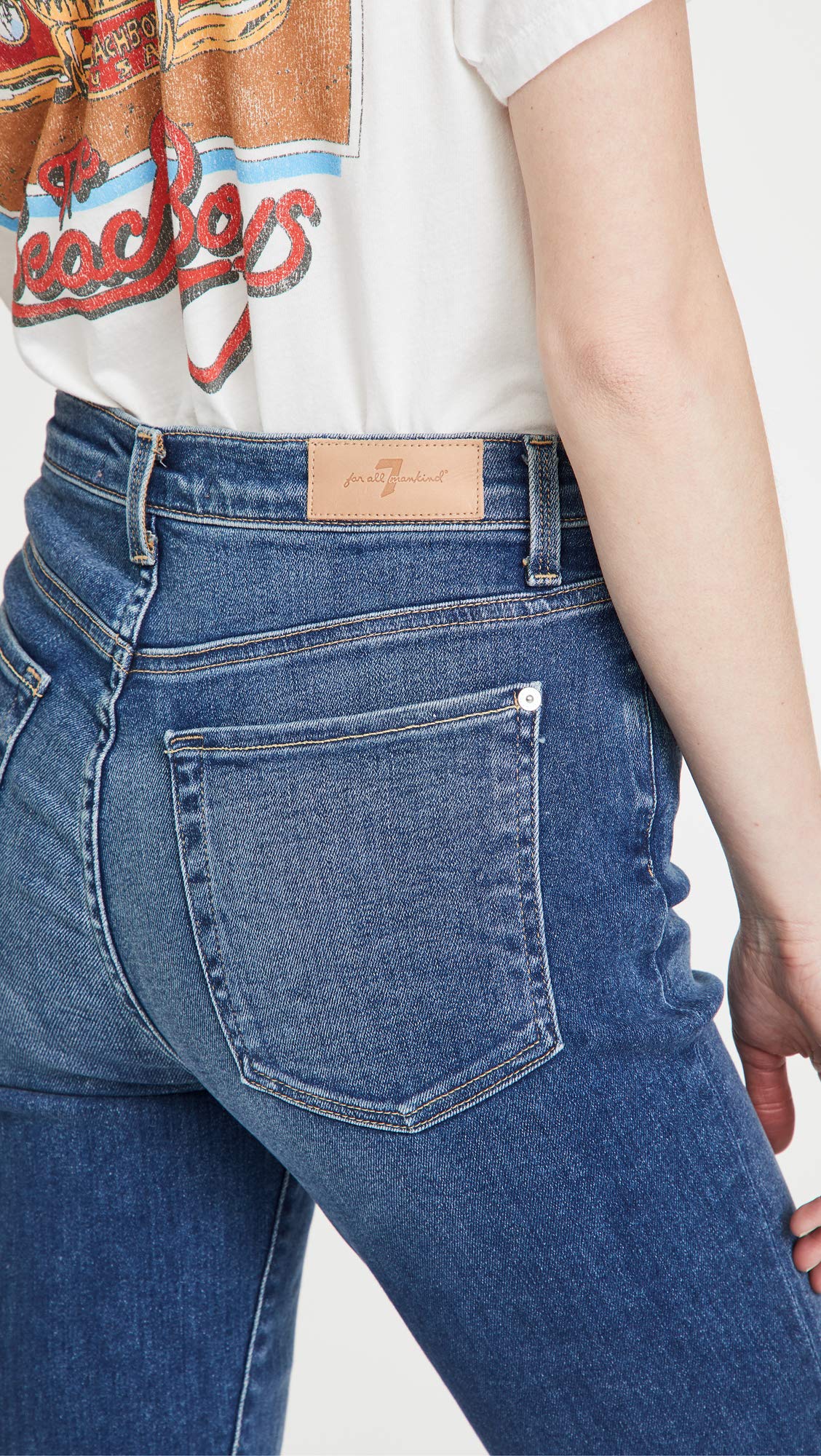 7 For All Mankind High-Waist Ankle Skinny Exposed Buttons in Stellar Stellar 33 28