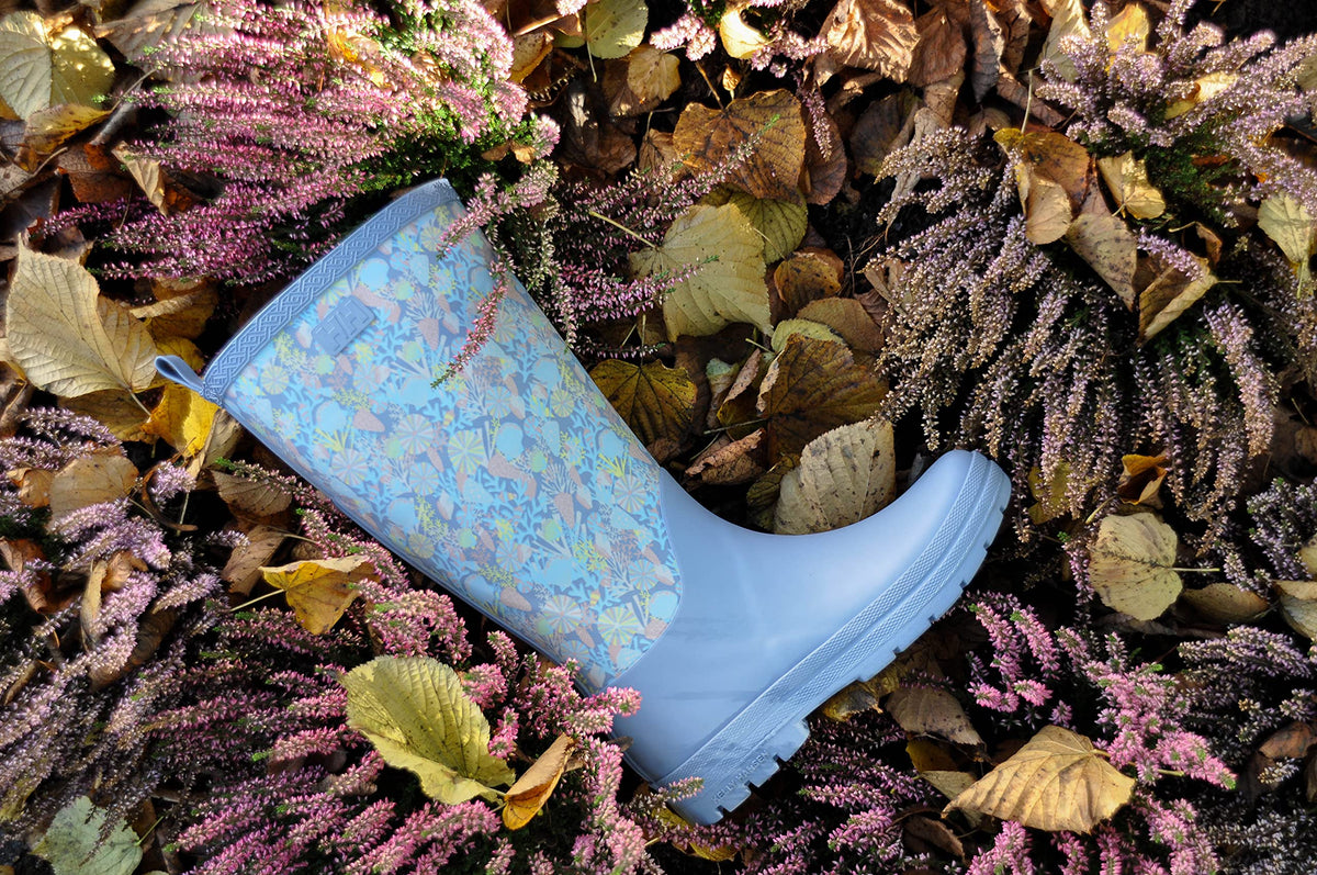 Helly-Hansen Womens Madeleine Print Waterproof Rain Boots, 555 Dusty Blue, 6