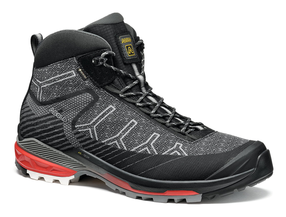 ASOLO Men's Falcon Jacquard Evo GV Boots Black/Red 10