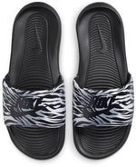 Nike Women's Victori One Slide Print Black/Black-Metallic Silver (CN9676 011) - 10
