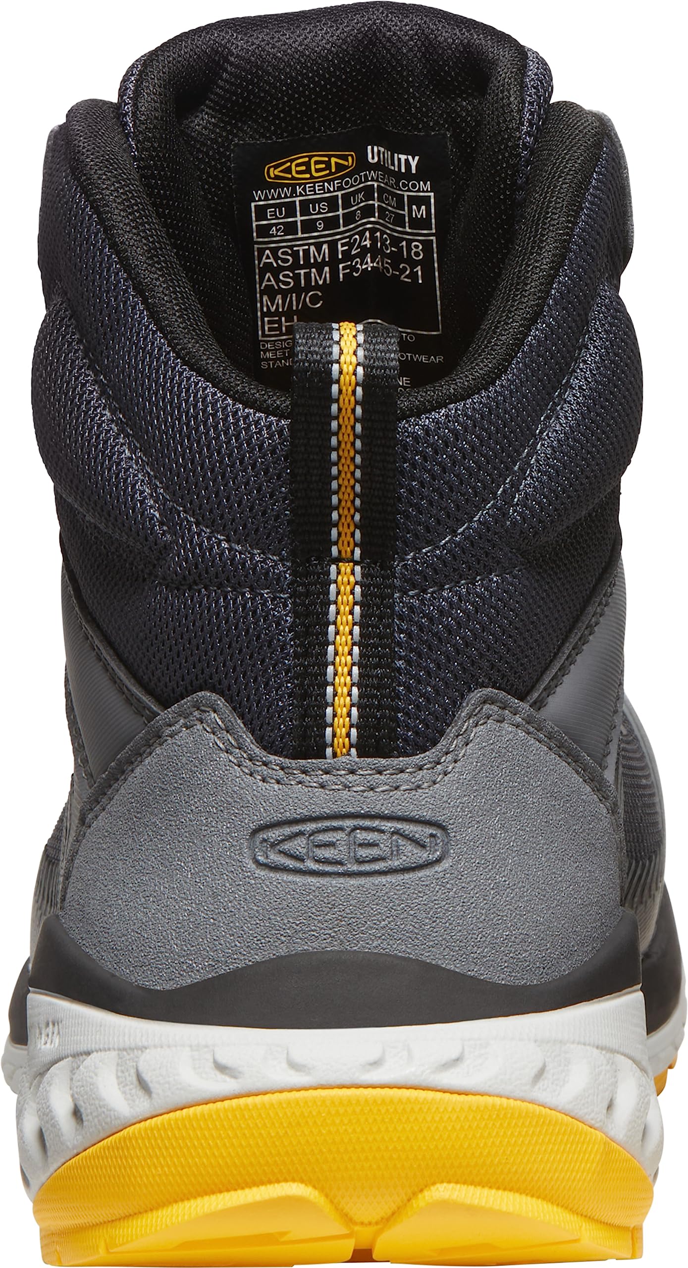 KEEN Utility Men's Arvada Mid Height Composite Toe Breathable Industrial Work Sneaker 14 Wide Black/Keen Yellow