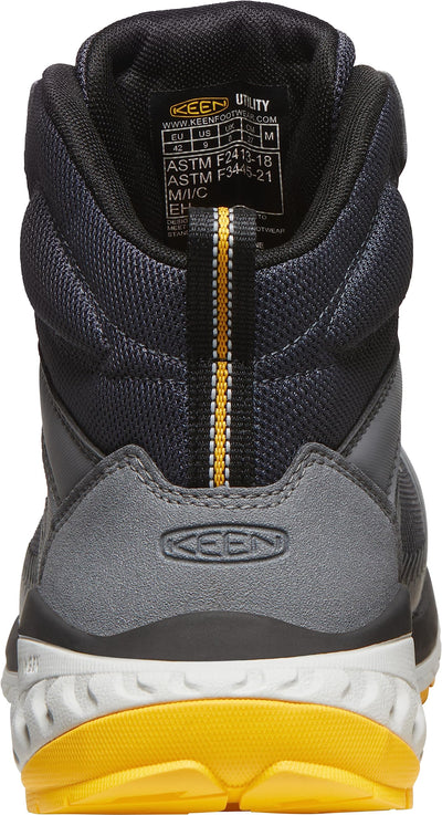 KEEN Utility Men's Arvada Mid Height Composite Toe Breathable Industrial Work Sneaker 14 Wide Black/Keen Yellow