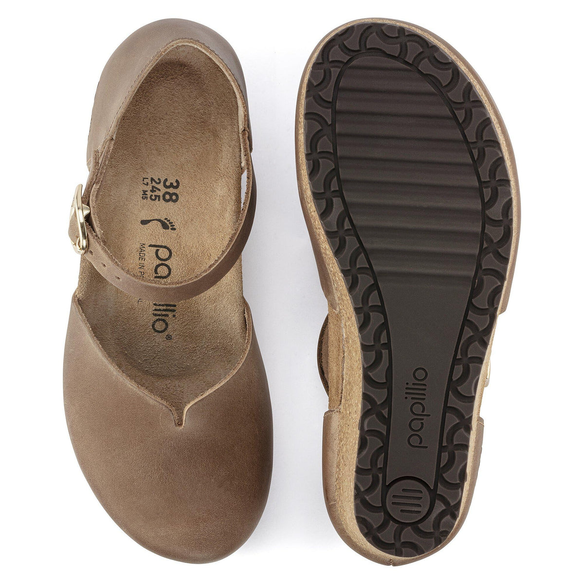 Birkenstock Papillio Mary Wedge Sandal - Leather Cognac Leather 1 EU 37 (US Women's 6-6.5) Narrow