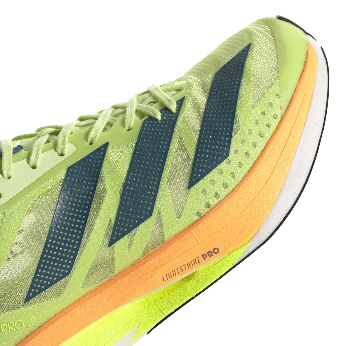adidas Adizero Adios Pro 2.0 Mens Running Shoes, Pulse Lime/Real Teal/Flash Orange, 9