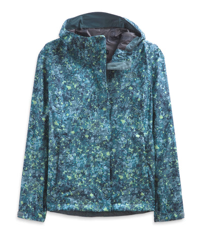 THE NORTH FACE Women’s Venture 2 Waterproof Hooded Rain Jacket (Standard and Plus Size), Beta Blue Lichen Print, Large