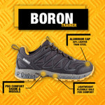 DEWALT Boron Men's Lightweight, Aluminum Toe, Safety Work Shoes, Black/Yellow, 9