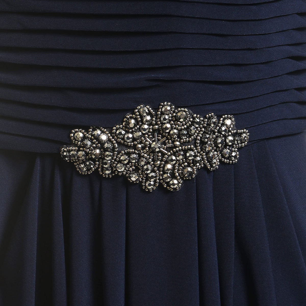 Alex Evenings Women's Long Cowl Neck Mother of The Bride Dress, Wedding Guest Gown Size, Navy Plus, 14 Plus