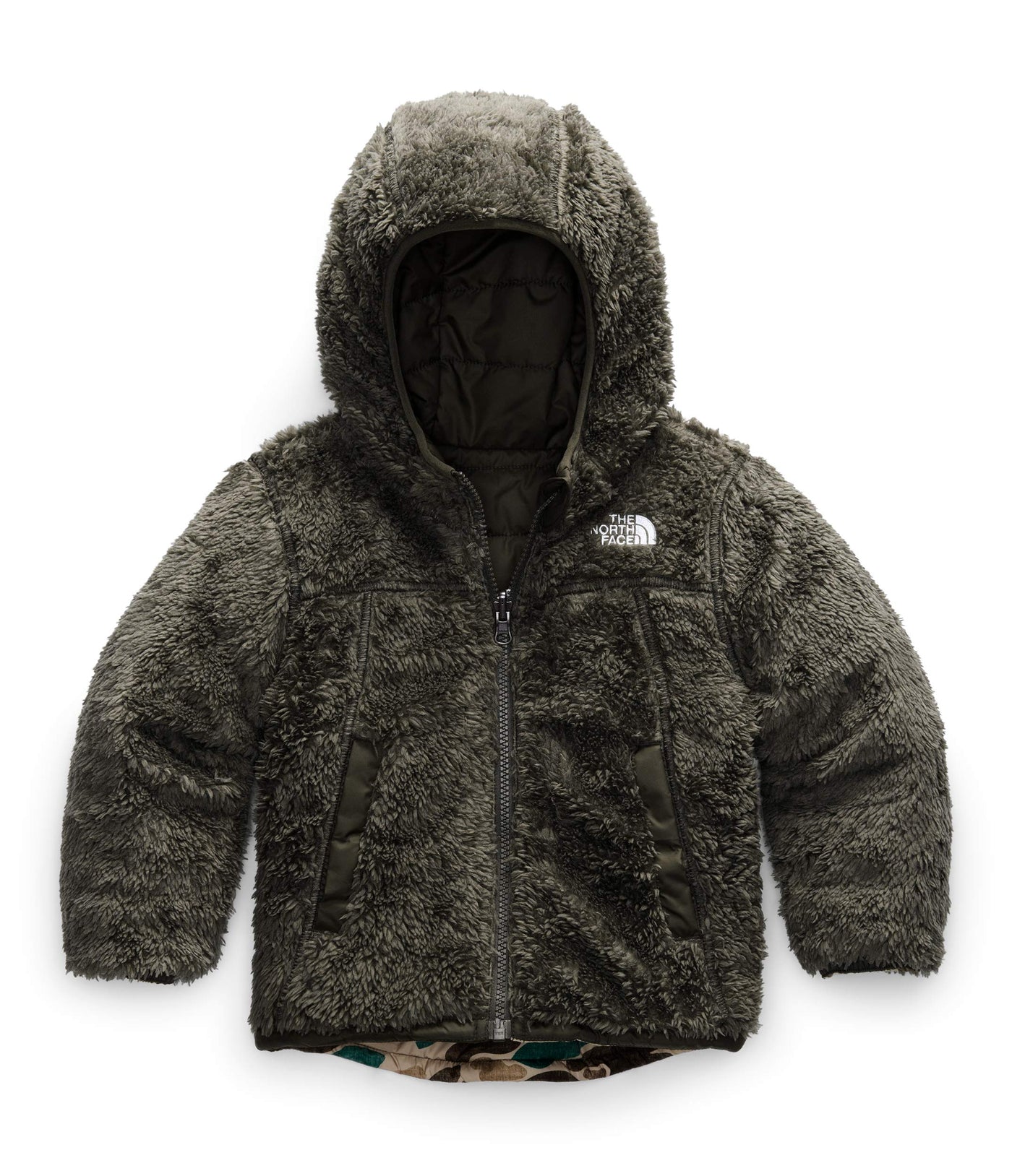 THE NORTH FACE Toddler Reversible Mount Chimborazo Hoodie - Hawthorne Khaki Duck Camo Print 3T