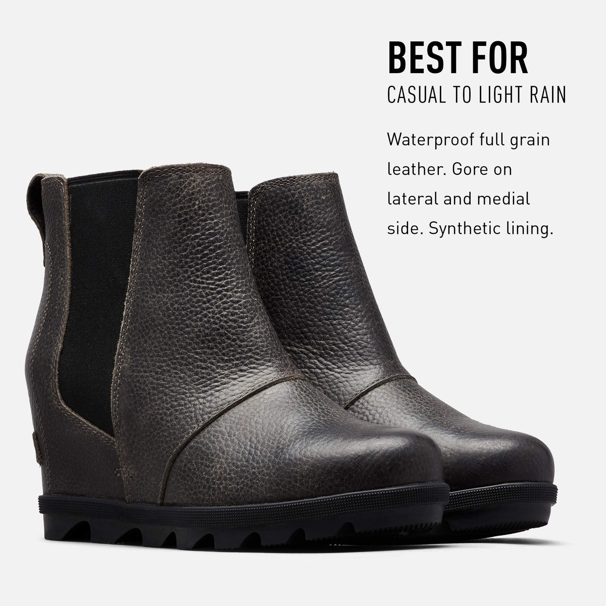 Sorel Women's Joan of Arctic Wedge II Chelsea Boot - Light Rain - Waterproof - Quarry - Size 7.5