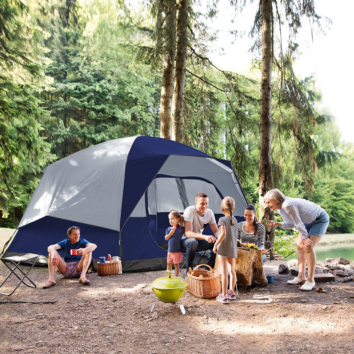Forceatt 8 Person Tent, Waterproof and Ventilated Camping Tent for 4 Seasons, Dome Cabin Tent with Storage Bag, The Tent has a Large Space for Family Gatherings, Hikingand and Outdoors Activities