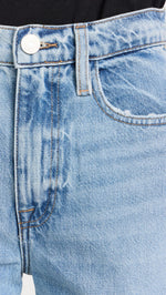 FRAME Women's Le Jane Crop Jeans, Rhode Grind, Blue, 30