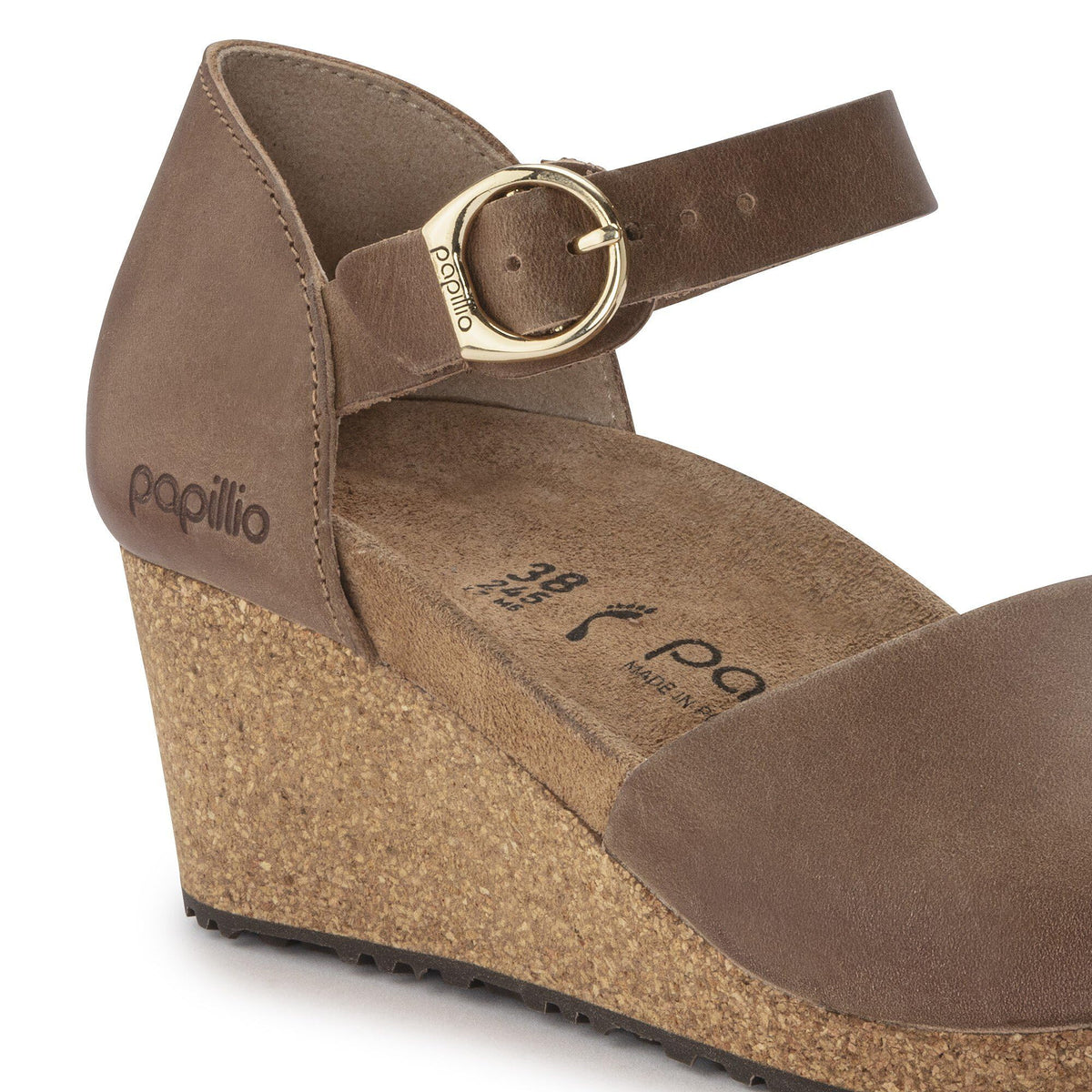 Birkenstock Papillio Mary Wedge Sandal - Leather Cognac Leather 1 EU 37 (US Women's 6-6.5) Narrow