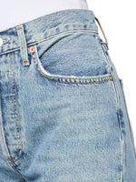 AGOLDE Women's Lana Mid Rise Straight Jeans, Sway, Blue, 26