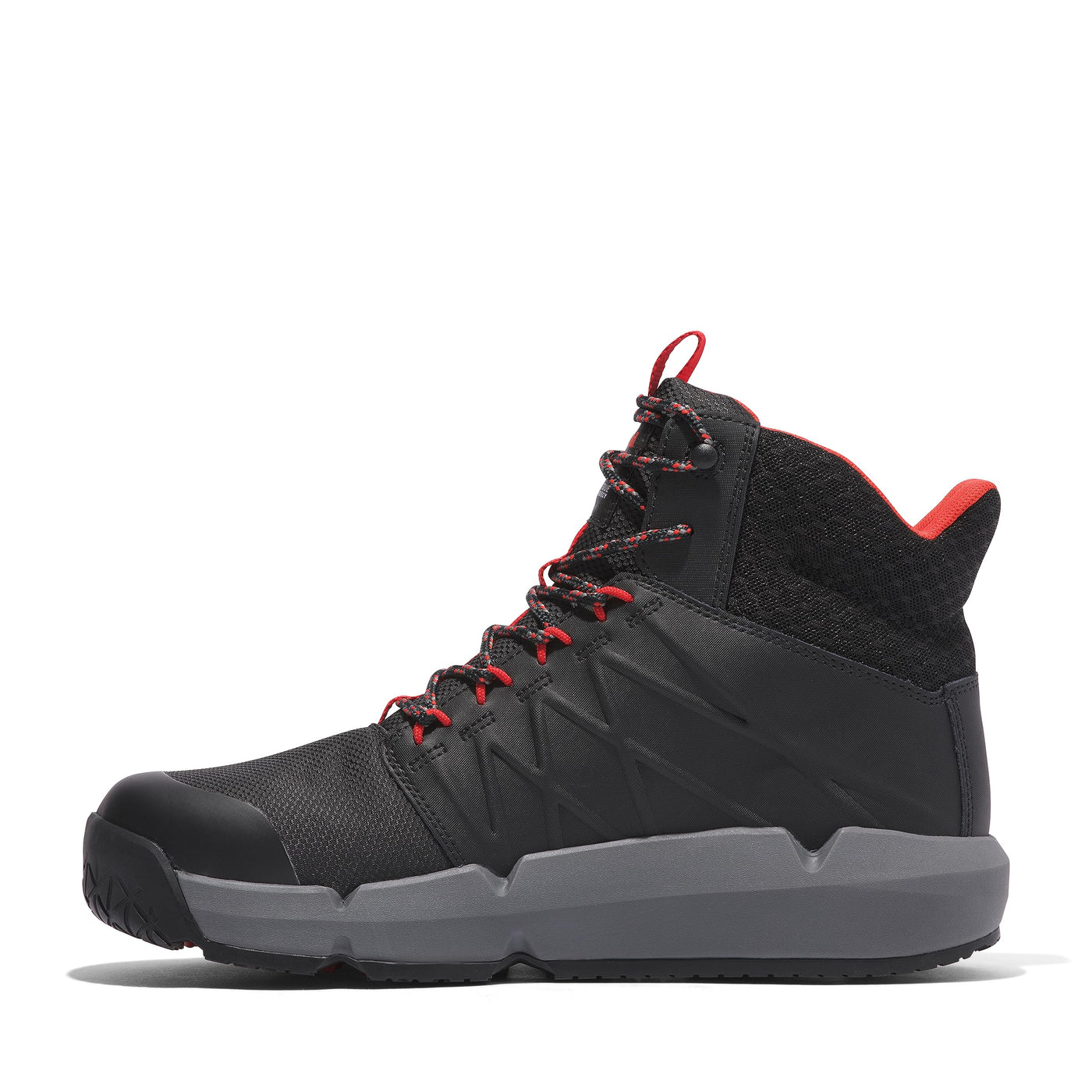 Timberland PRO Men's Morphix 6 Inch Composite Safety Toe Waterproof Industrial Casual Sneaker Boot, Black/Red, 13
