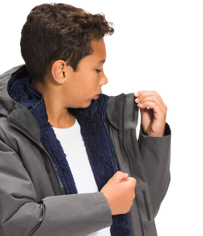 THE NORTH FACE Boys' Reversible Mount Chimbo Full Zip Hooded Jacket, Hero Blue, XX-Small