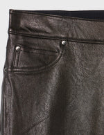 SPANX Women's Leather Like Ankle Skinny Pants, Noir Black, M