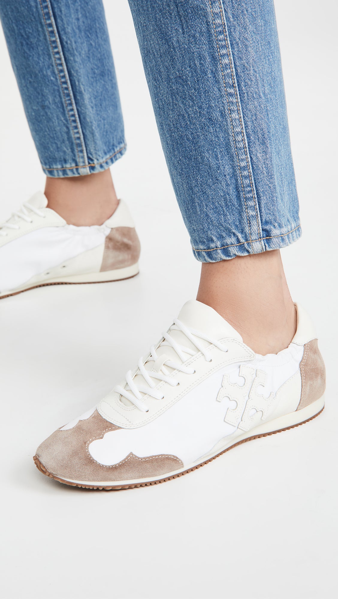 Tory Burch Women's Tory Sneakers, White/New Ivory/Cerbiatto, 6 Medium US